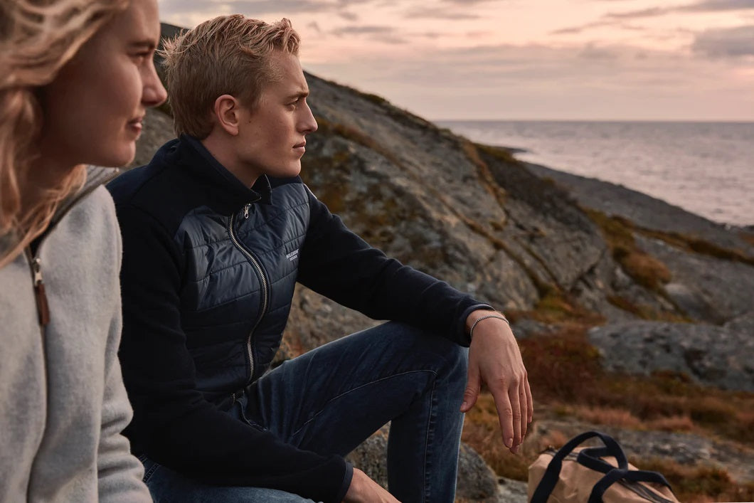 Peder Knitted Windproof Jacket, Navy