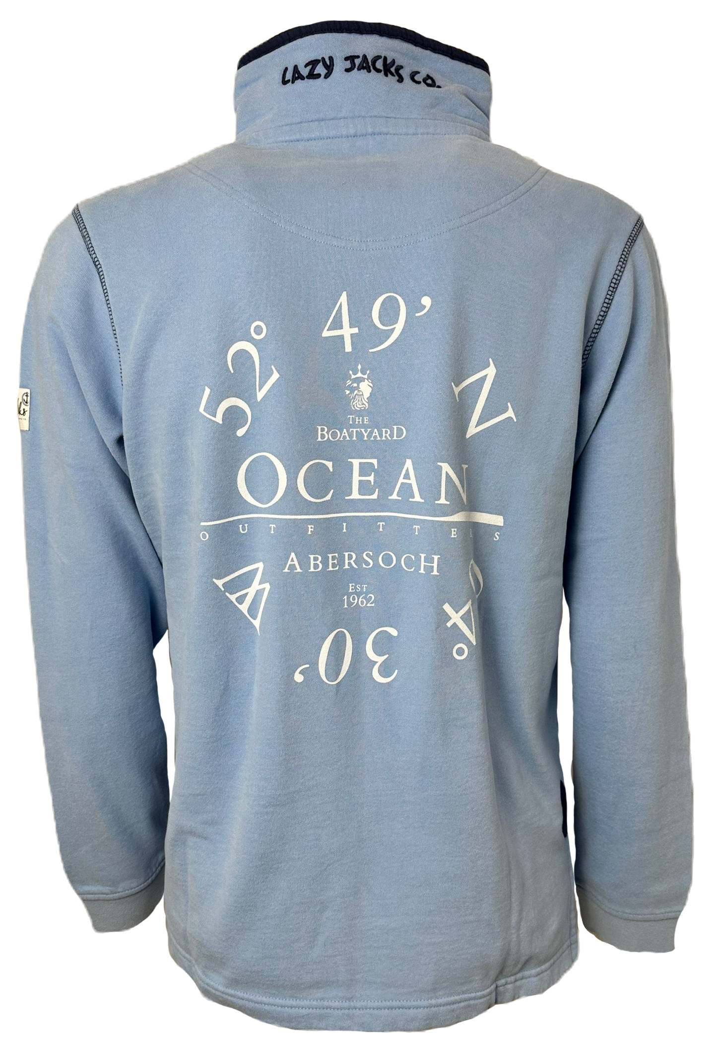 Lazy Jacks Ocean Co-Ord Design 1/4 Zip Sweatshirt, Sky