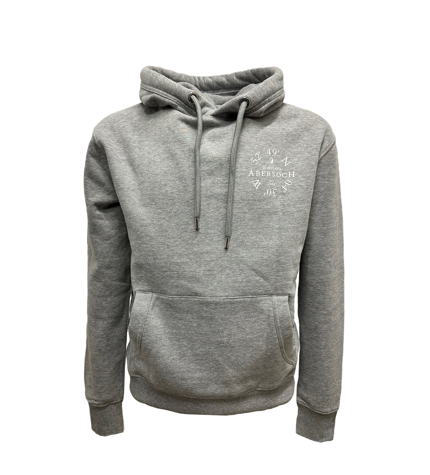 Cyd-drefniant Cefnfor Cotwm Organig Hoodie, Llwyd