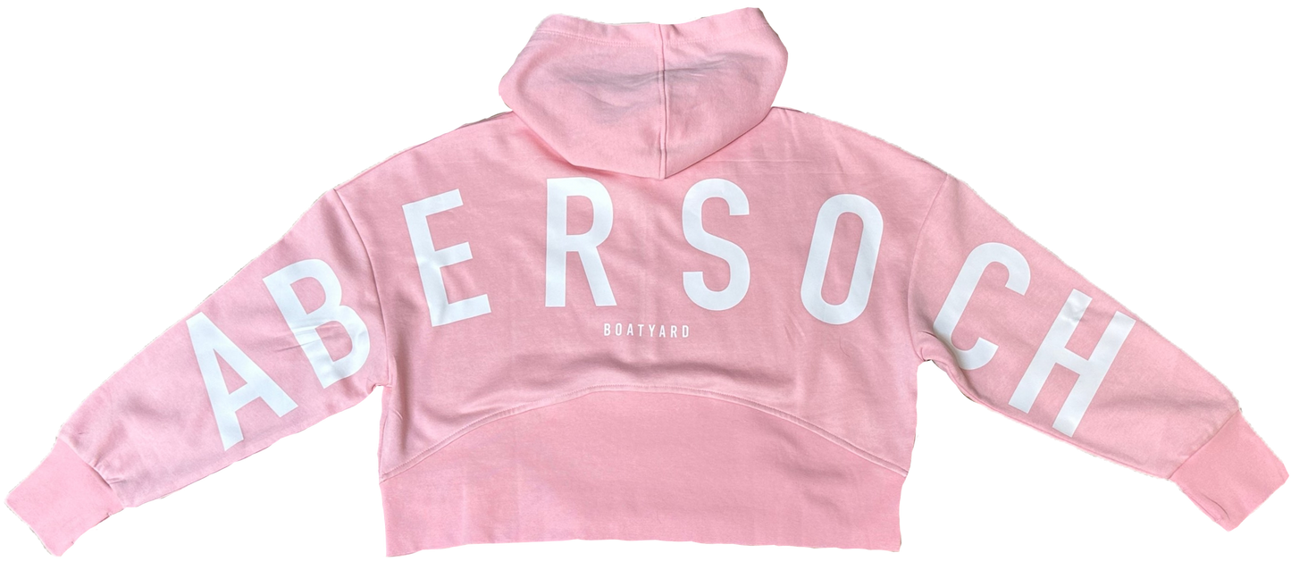 1/2 Zip Hoodie With Abersoch Print On Back, Pink
