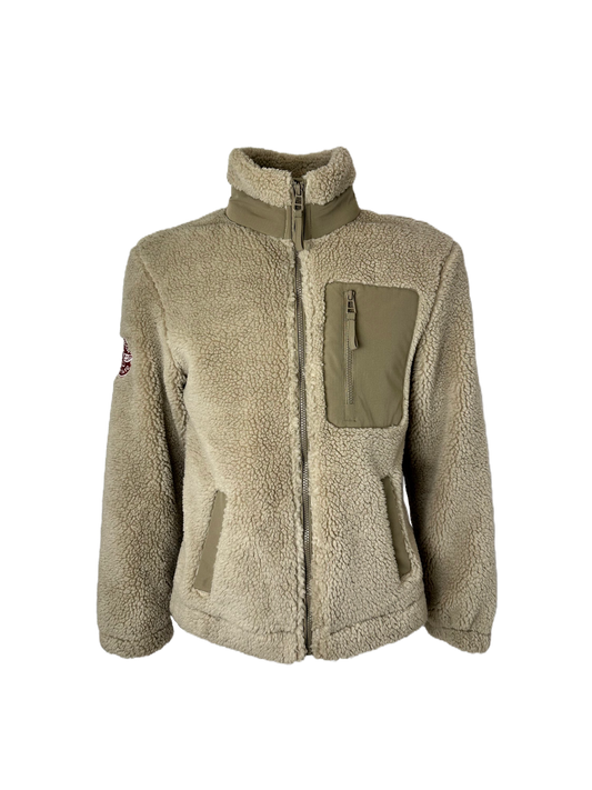 Sherpa Full Zip Fleece Jacket, Oat