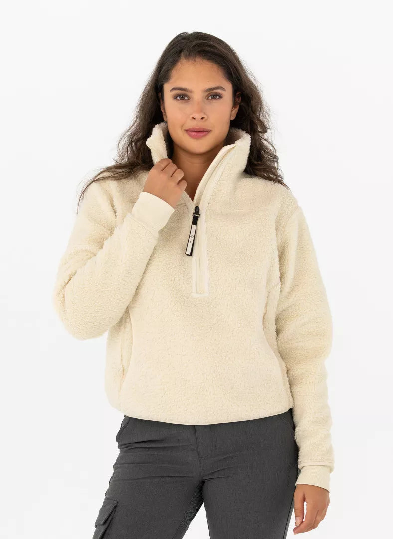 W Alpage Half Zip Sweater - Cream White