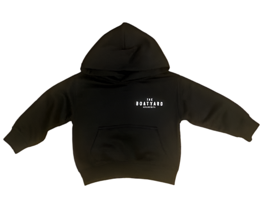 Kids Abersoch Back Print Hoodie, Black