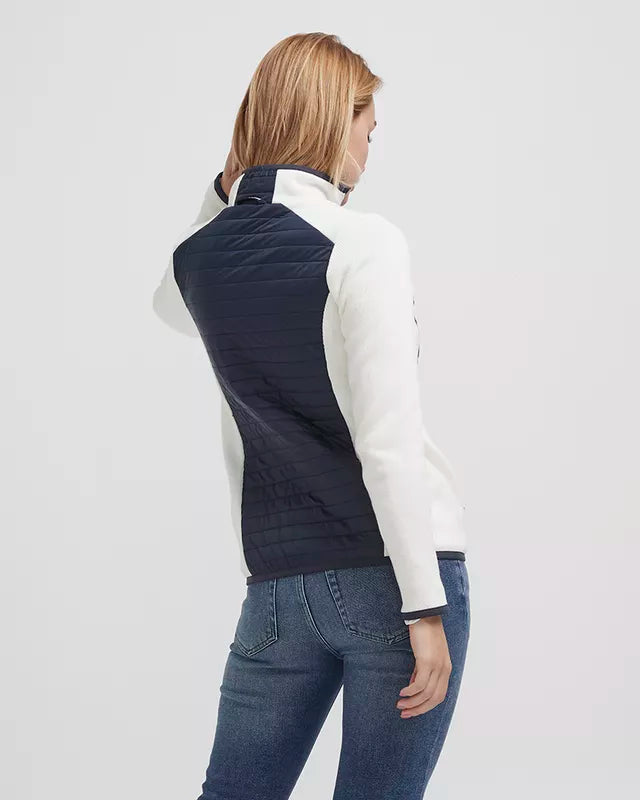 Mimi Knitted Windproof Jacket, Off White/Navy