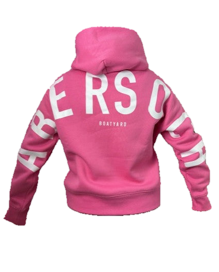 Abersoch Back Print Hoodie, Bright Pink