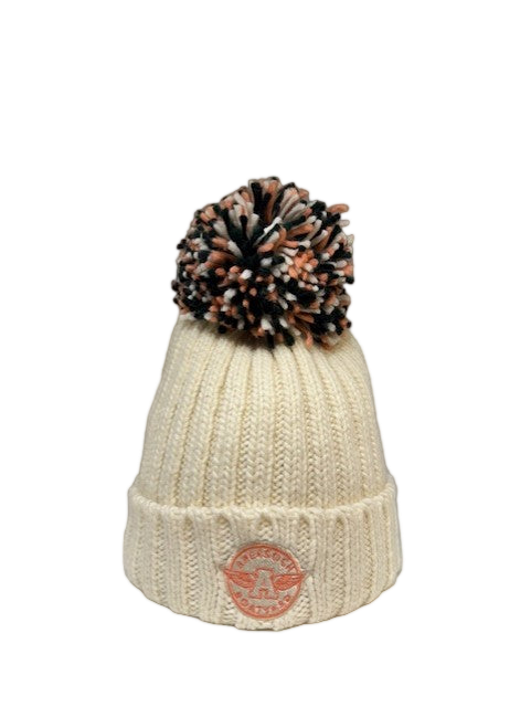 Fleece Lined Bobble Hat, Cream