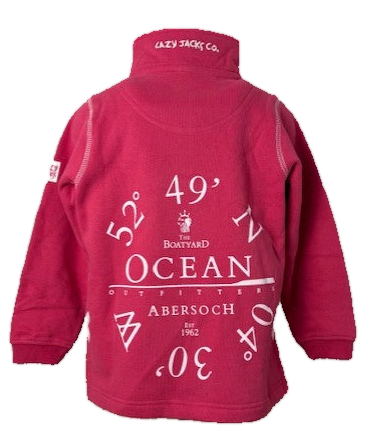 Lazy Jacks Ocean Co-ord Design 1/4 Zip Sweatshirt, Cherry
