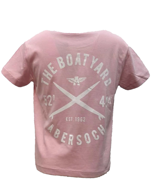 Crossed Surf Design T-Shirt, Pink