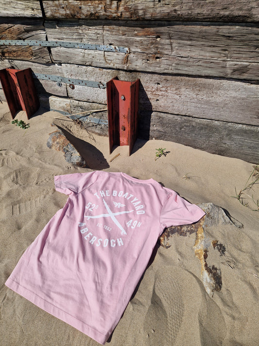 Crossed Surf Design  T-shirt, Pink