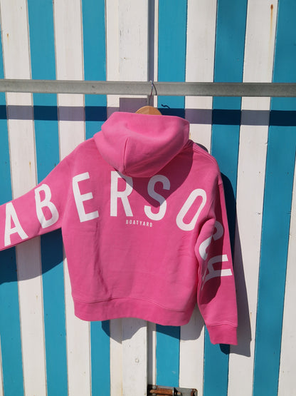 Abersoch Back Print Hoodie, Charity Pink