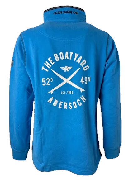 Lazy Jacks Crossed Surf Design 1/4 Zip Sweatshirt, Blue Lagoon