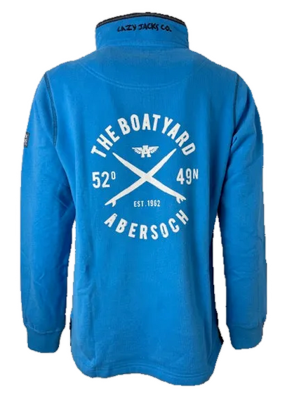 Lazy Jacks Crossed Surf Design 1/4 Zip Sweatshirt, Blue Lagoon
