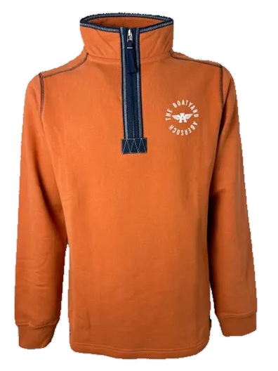 Lazy Jacks Crossed Surf Design 1/4 Zip Sweatshirt, Orange