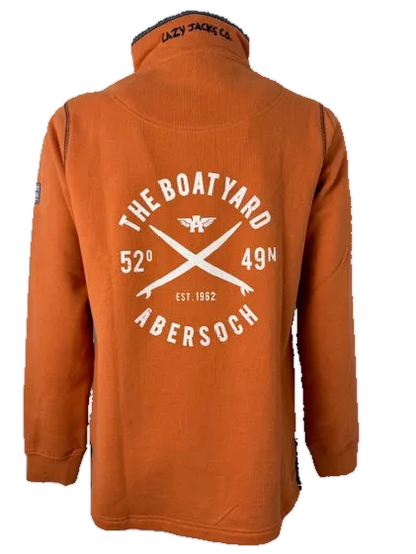 Lazy Jacks Crossed Surf Design 1/4 Zip Sweatshirt, Orange