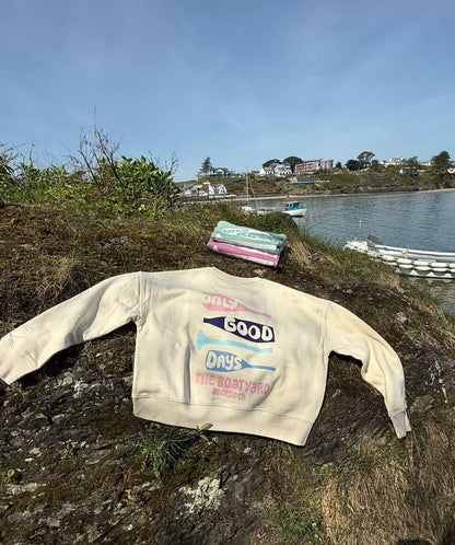 Only Good Days Design Crew Sweatshirt, Vanilla