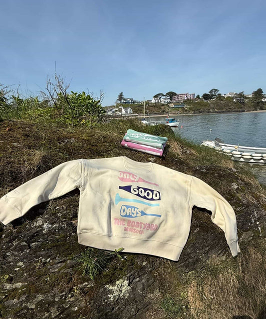 Only Good Days Design Crew Sweatshirt, Vanilla