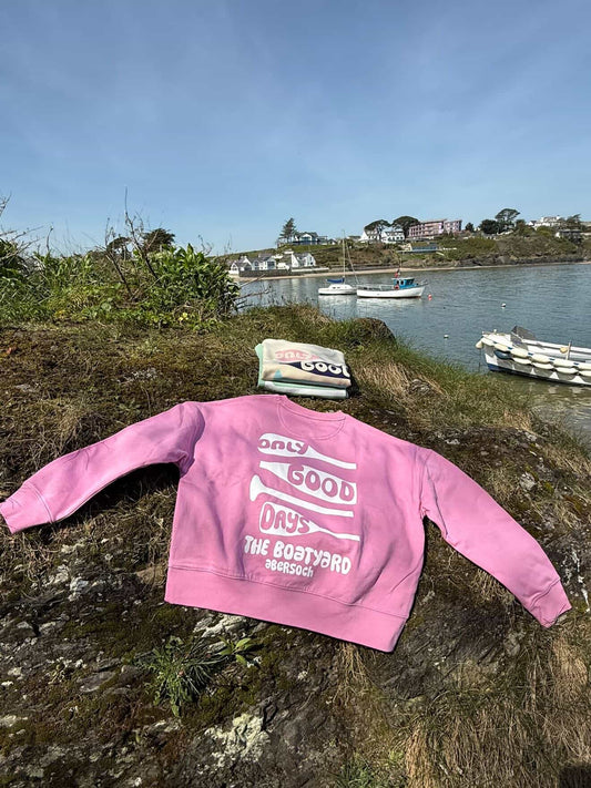 Only Good Days Design Crew Sweatshirt, Pink