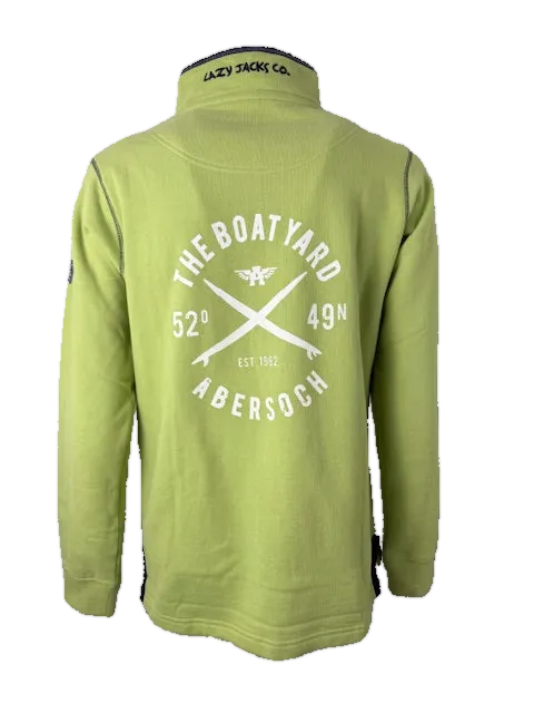 Lazy Jacks Crossed Surf Design 1/4 Zip Sweatshirt, Lime