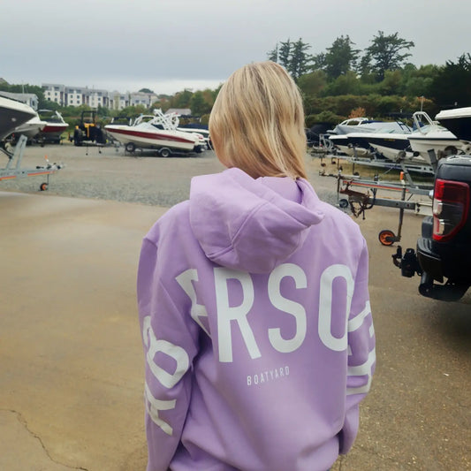 Kids Abersoch Back Print Hoodie, Lilac