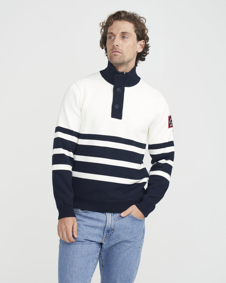 Frej T Neck WP Navy / Off White