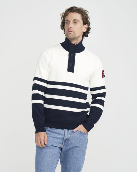 Frej T Neck WP Navy / Off White