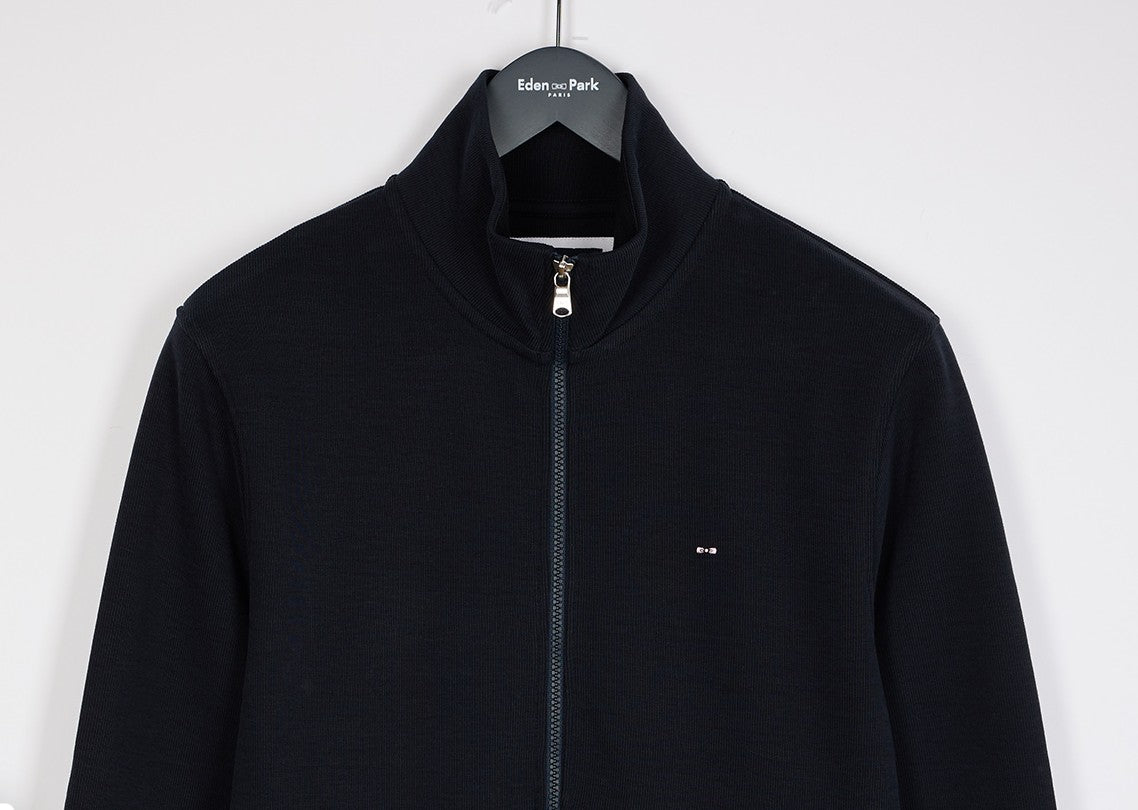 H BLE SWEAT R CARDI ZIPPE RIB FABRIC Marine