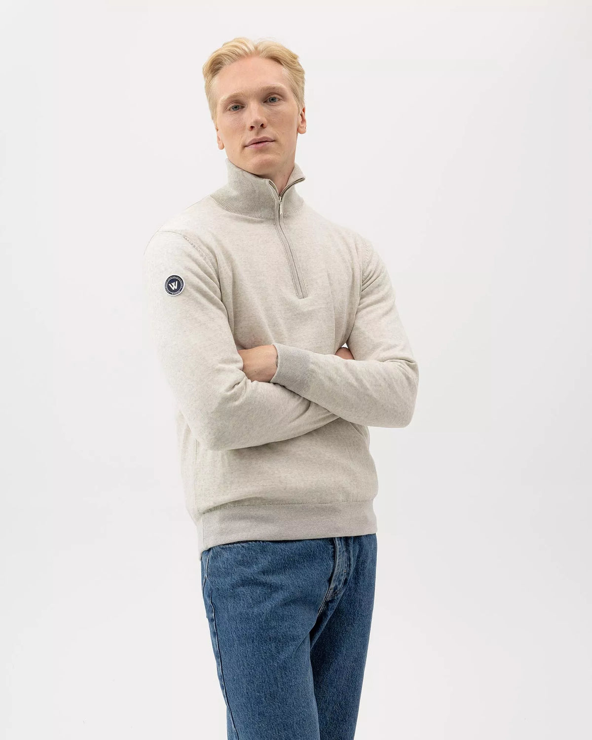 Jasper T Neck 1/4 Zip WP, Light Grey Mel
