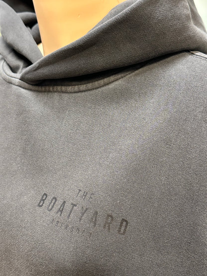 Abersoch Back Print Hoodie, Brecon - Black On Black.