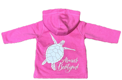 Dyluniad Crwban Babi Hwdi Zip Llawn, Pinc