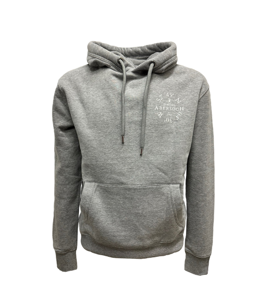 Cyd-drefniant Cefnfor Cotwm Organig Hoodie, Llwyd