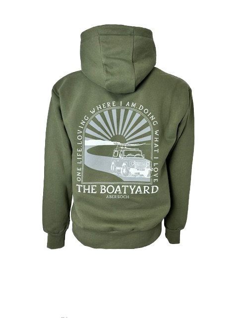 Hoodie Dylunio oddi ar y ffordd, Khaki