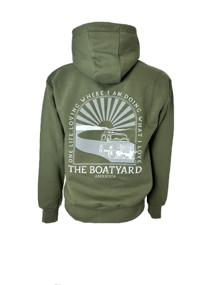 Hoodie Dylunio oddi ar y ffordd, Khaki