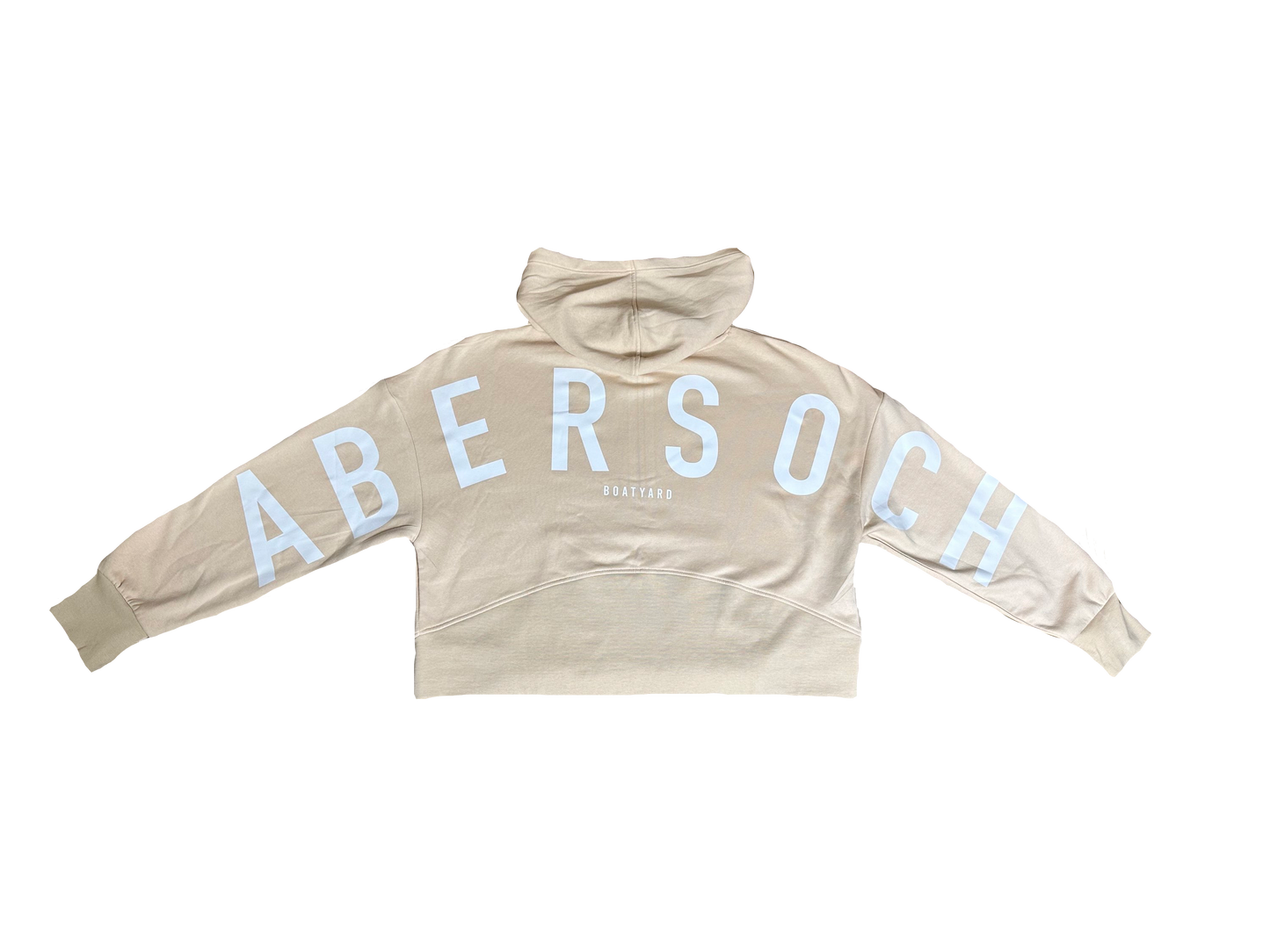 1/2 Zip Hoodie With Abersoch Print On Back, Peach