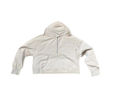 1/2 Zip Hoodie With Abersoch Print On Back, Peach
