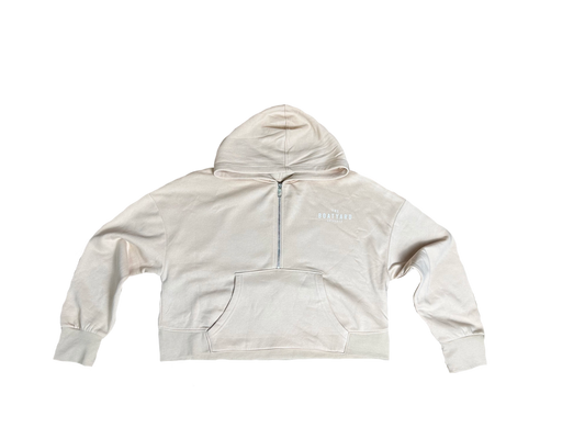 1/2 Zip Hoodie With Abersoch Print On Back, Peach