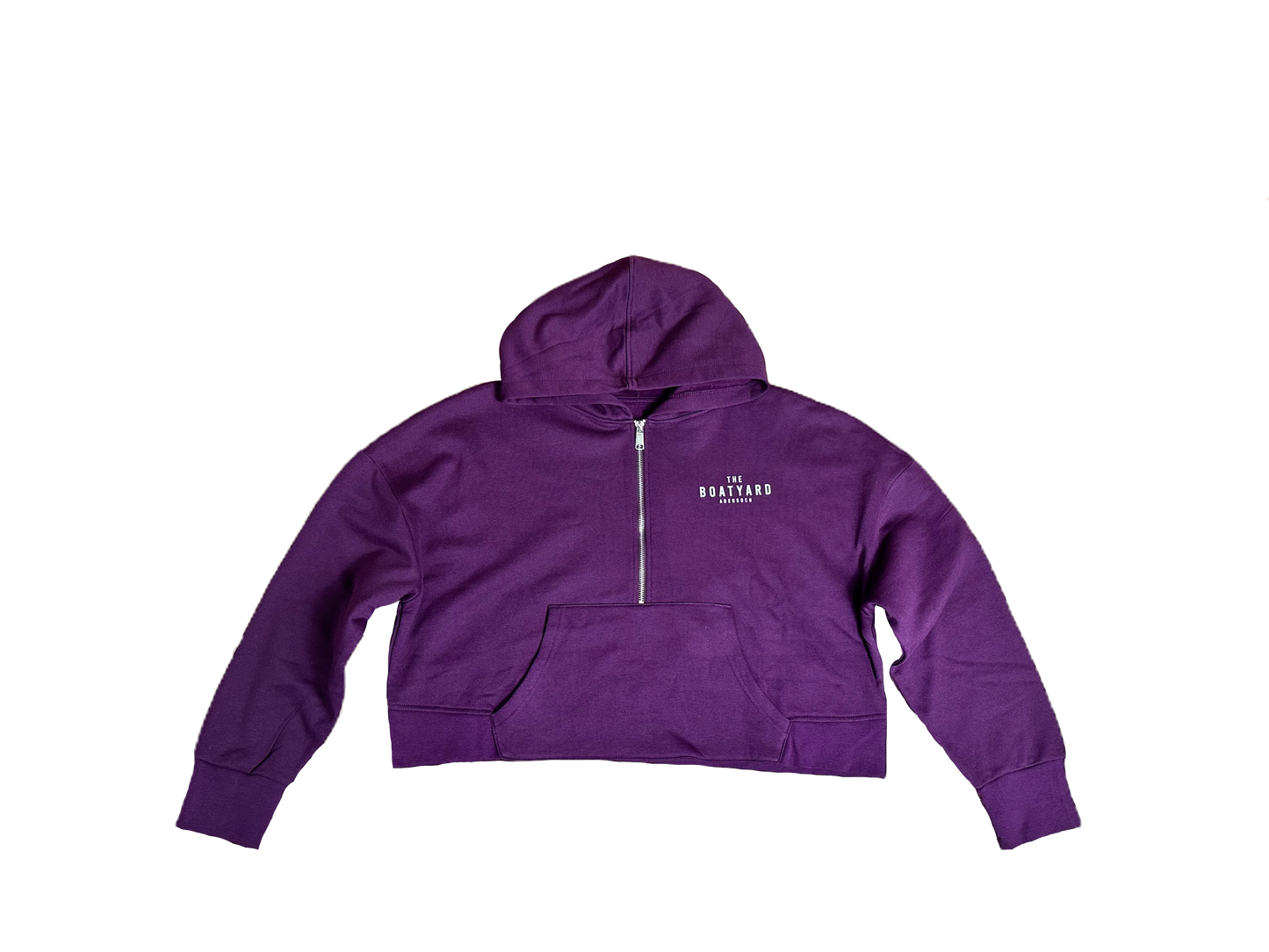 1/2 Zip Hoodie With Abersoch Print On Back, Berry