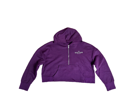 1/2 Zip Hoodie With Abersoch Print On Back, Berry