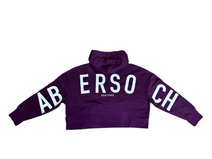 1/2 Zip Hoodie With Abersoch Print On Back, Berry