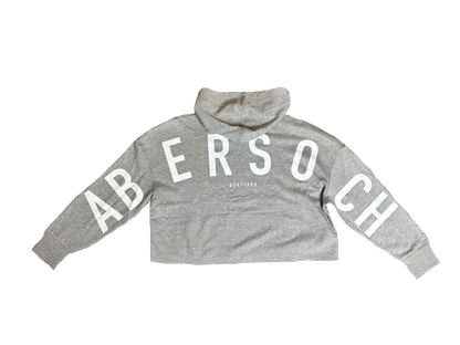 1/2 Hoodie Zip Gyda Phrint Abersoch Ar y Cefn, Llwyd