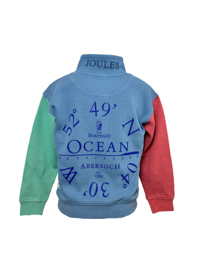 Joules Ocean C0-Ord Design 1/4 Zip Sweatshirt, Blue Multi