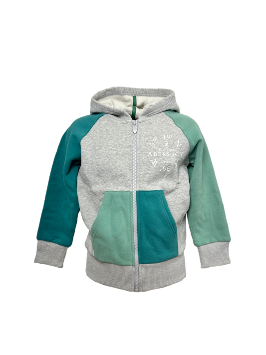 Ocean Co-Ord Design Full Zip Hoodie, Grey/ Green