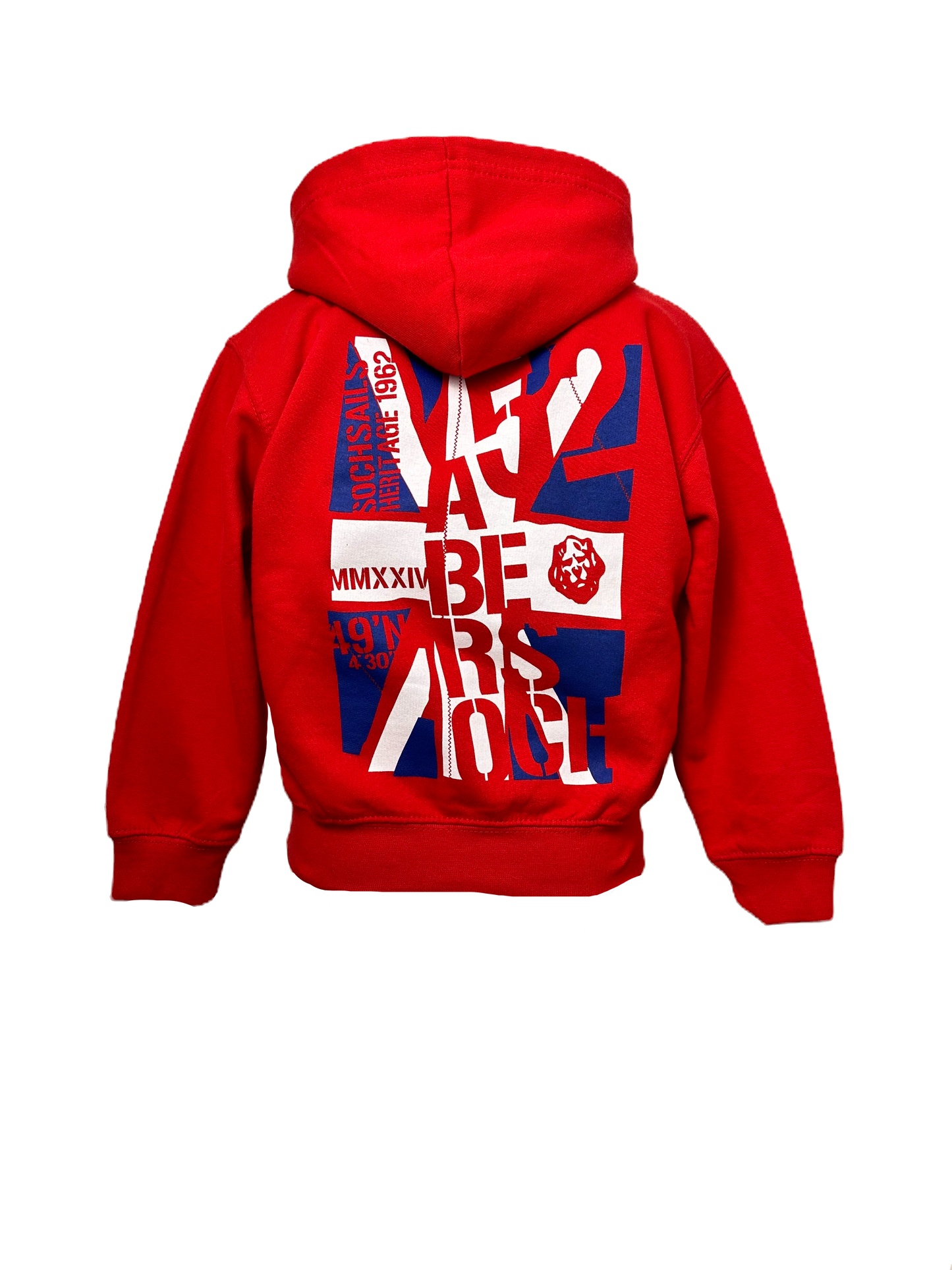 Hoodie Dylunio Jac yr Undeb, Coch