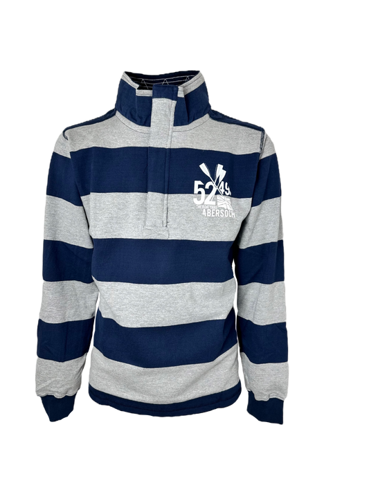 Lazy Jacks Pins Up Design 1/4 Zip Sweatshirt, Grey/Navy Stripe
