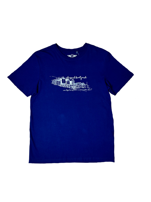 Beach Hut Design T-Shirt, Navy