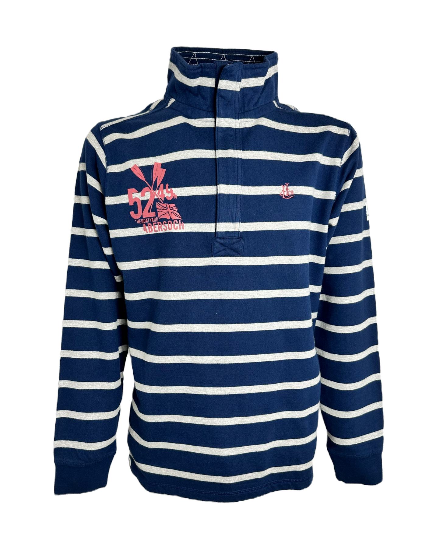Pinnau Lazy Jacks Up Design 1/4 Zip Sweatshirt, White Stripe