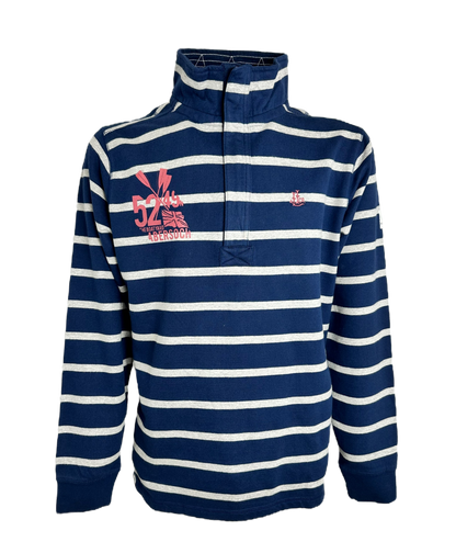 Pinnau Lazy Jacks Up Design 1/4 Zip Sweatshirt, White Stripe