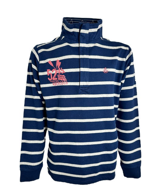 Pinnau Lazy Jacks Up Design 1/4 Zip Sweatshirt, White Stripe