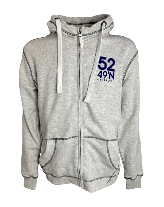 Dyluniad Hwylio Lazy Jacks Hoodie Zip Llawn, Marl Llwyd
