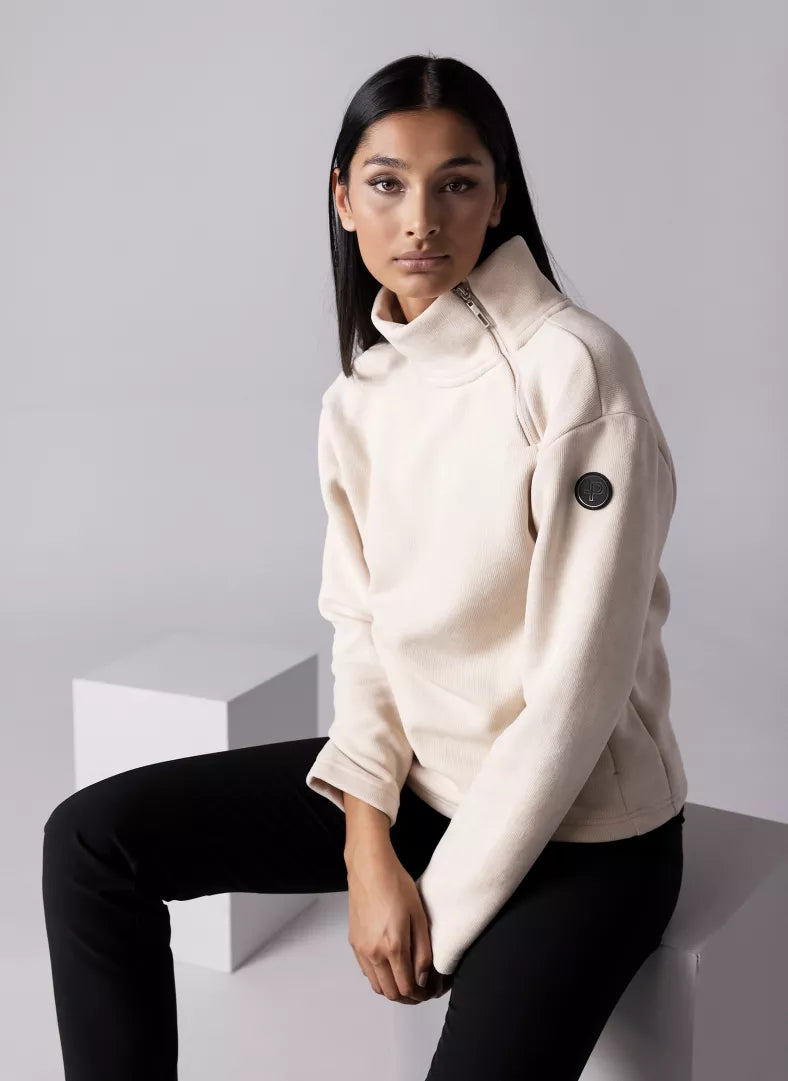 W Siviez Zip Sweater - Champagne