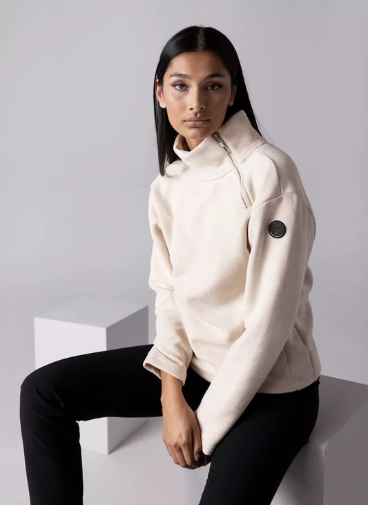 W Siviez Zip Sweater - Champagne